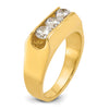 14k Men's Polished 3-Stone 1 Carat AA Quality Diamond Ring