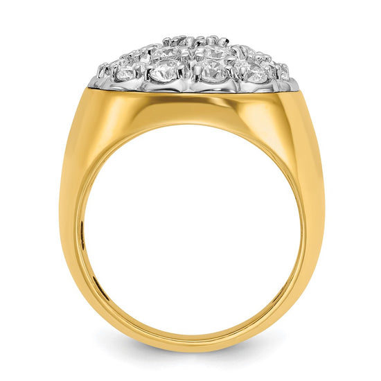 14k Two-tone IBGoodman Men's Polished Round Cluster Ring Mounting