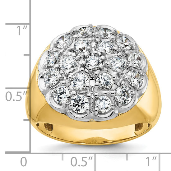 14k Two-tone IBGoodman Men's Polished Round Cluster Ring Mounting