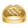 14k Men's Polished and Grooved 3/4 Carat AA Quality Diamond Ring