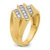 14k Men's Polished and Grooved 3/4 Carat AA Quality Diamond Ring