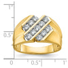 14k Men's Polished and Grooved 3/4 Carat AA Quality Diamond Ring