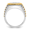 IBGoodman 14k Two-tone Men's Polished Satin and Ribbed Round Cluster Ring Mounting