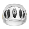 IBGoodman 14k Two-tone Men's Polished Satin and Ribbed Round Cluster Ring Mounting