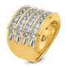 14k IBGoodman Men's Polished 4-Row Ring Mounting