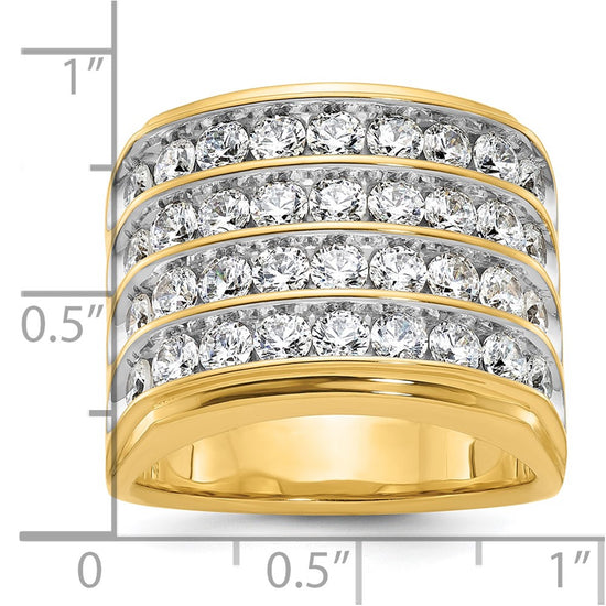 14k IBGoodman Men's Polished 4-Row Ring Mounting