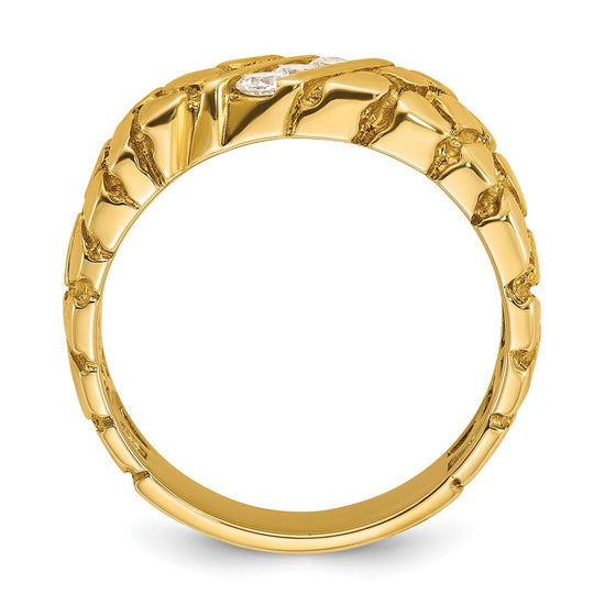 14k Men's 1/4 carat Diamond Nugget Complete Ring
