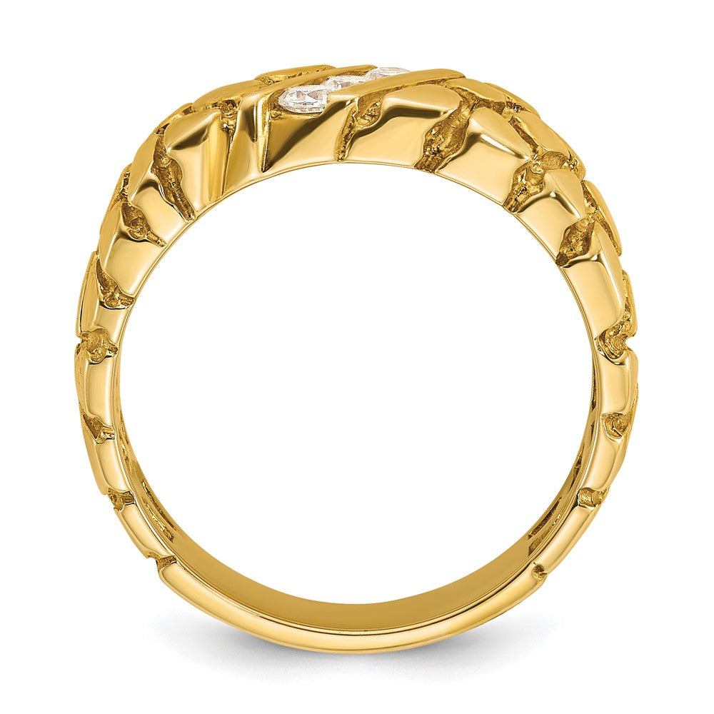 14k Men's 1/4 carat Diamond Nugget Complete Ring