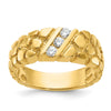 14k Men's 1/4 carat Diamond Nugget Complete Ring