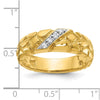 14k Men's 1/15 carat Diamond Nugget Complete Ring