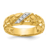 14k Men's 1/15 carat Diamond Nugget Complete Ring