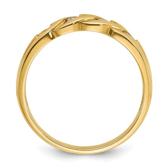 14k Men's Link Design 1/4 carat Diamond Complete Ring