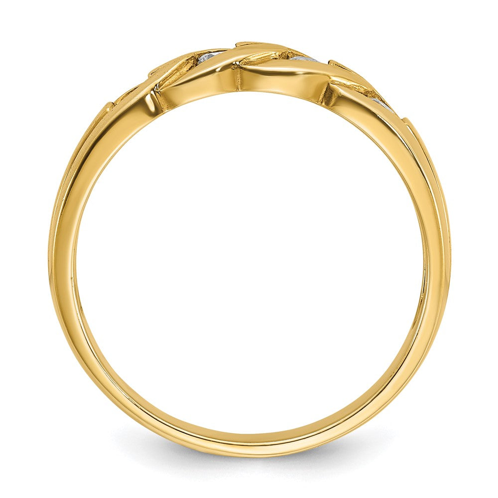 14k Men's Link Design 1/4 carat Diamond Complete Ring