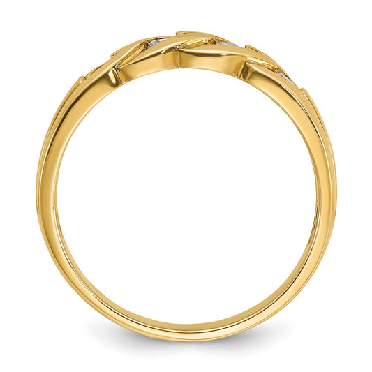 14k Men's Link Design 1/4 carat Diamond Complete Ring