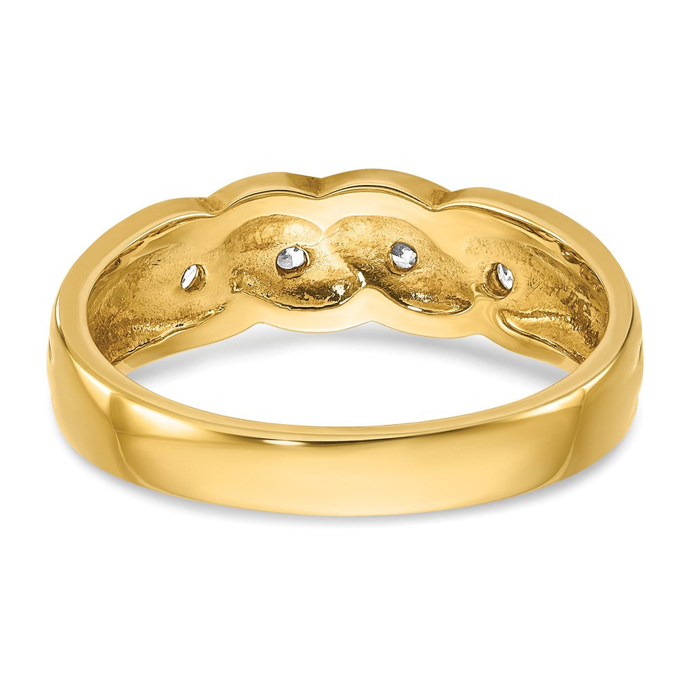 14k Men's Link Design 1/4 carat Diamond Complete Ring