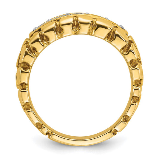 14k Men's 1 carat Diamond Nugget Complete Ring