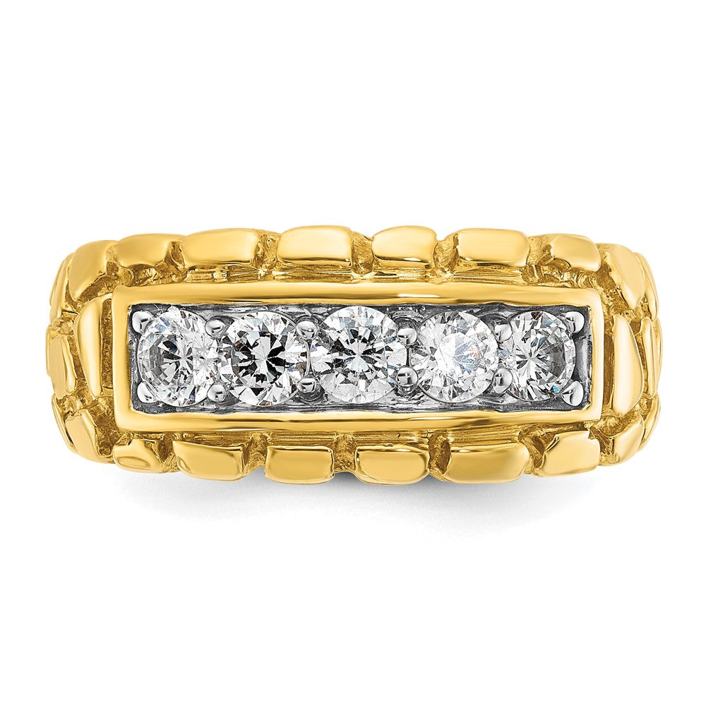 14k Men's 1 carat Diamond Nugget Complete Ring
