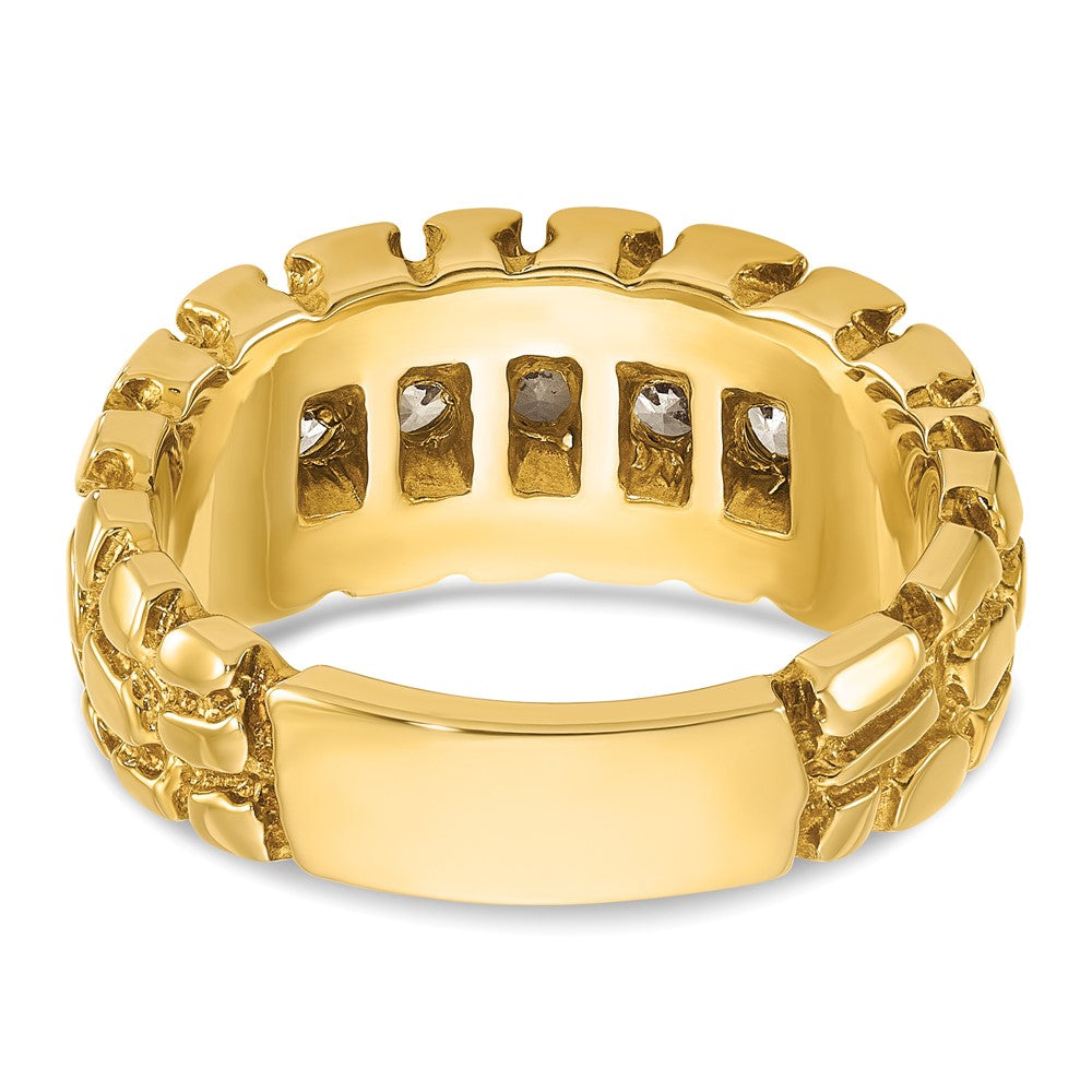 14k Men's 1 carat Diamond Nugget Complete Ring