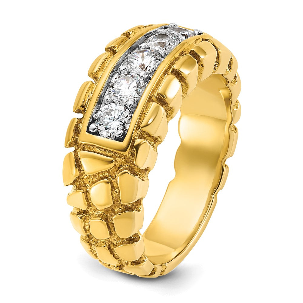 14k Men's 1 carat Diamond Nugget Complete Ring