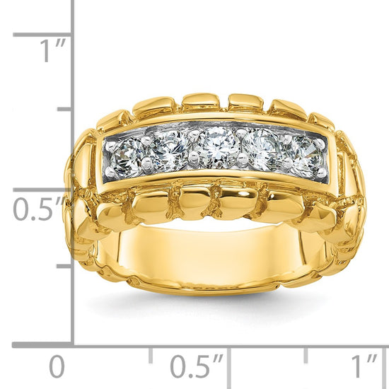 14k Men's 1 carat Diamond Nugget Complete Ring