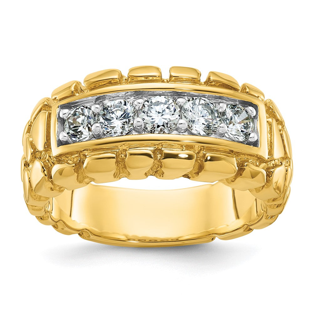 14k Men's 1 carat Diamond Nugget Complete Ring
