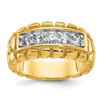 14k Men's 1 carat Diamond Nugget Complete Ring