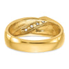 14k with White Rhodium Men's Polished Curved Bypass 4-Stone 1/5 Carat AA Quality Diamond Ring