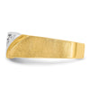 14k Two-tone Men's Polished Satin and Grooved 4-Stone 1/4 Carat AA Quality Diamond Ring
