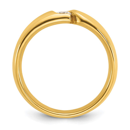 14k Men's 1/4 carat Diamond Complete Ring