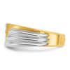 14k Two-tone Men's Polished and Grooved 3-Stone 1/6 Carat AA Quality Diamond Ring