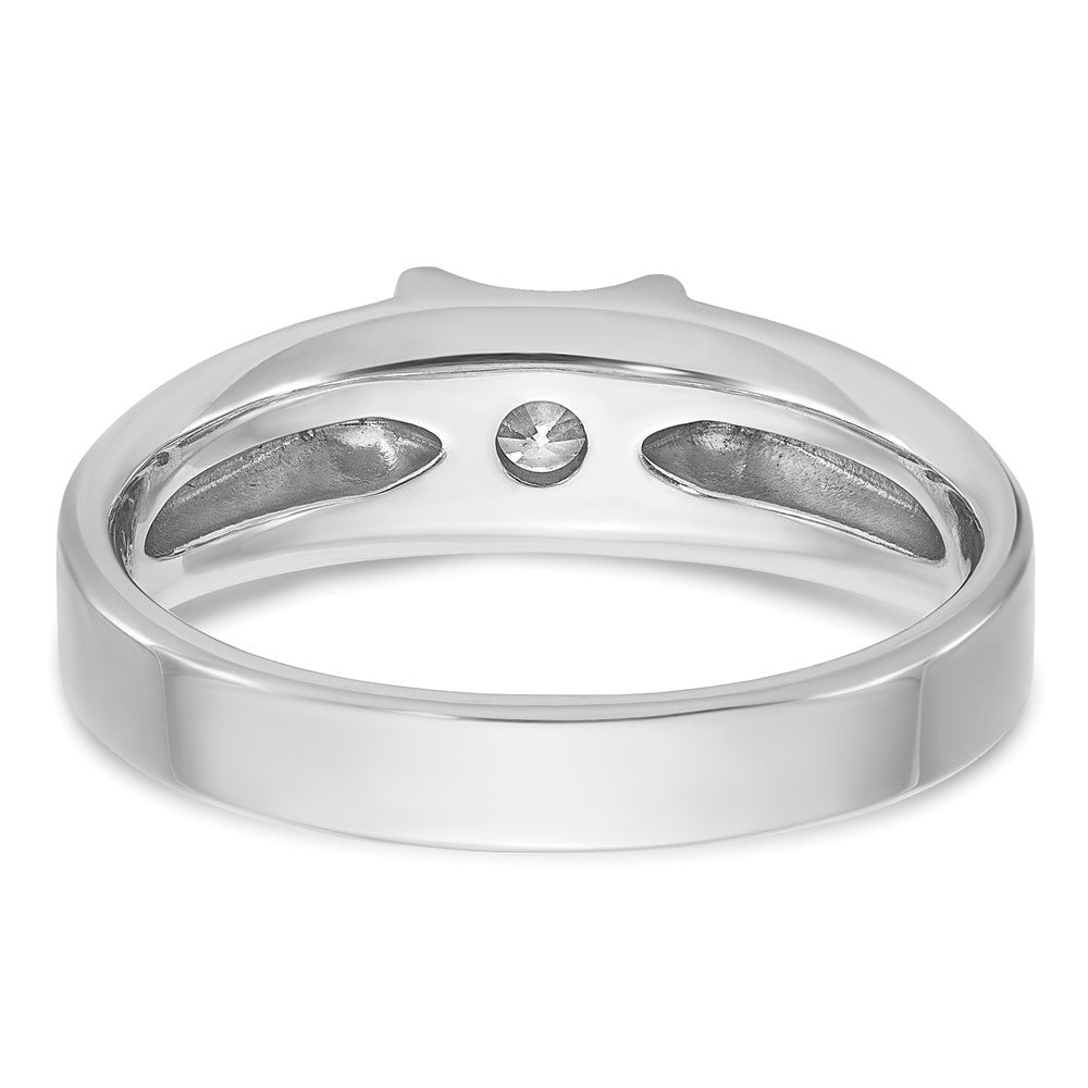 14k White Gold Men's 1/2 carat Diamond Complete Ring