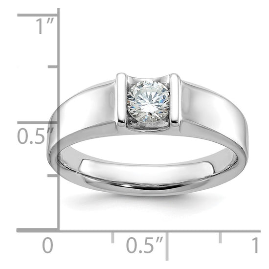 14k White Gold Men's 1/2 carat Diamond Complete Ring