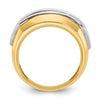 14k Two-tone Men's Polished and Grooved 5-Stone 1 Carat AA Quality Diamond Ring