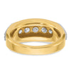 14k Two-tone Men's Polished and Grooved 5-Stone 1 Carat AA Quality Diamond Ring