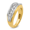 14k Two-tone Men's Polished and Grooved 5-Stone 1 Carat AA Quality Diamond Ring