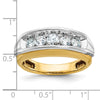 14k Two-tone Men's Polished and Grooved 5-Stone 1 Carat AA Quality Diamond Ring