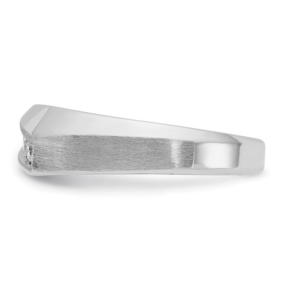IBGoodman 14k White Gold Men's Polished and Satin 5-Stone 1/4 Carat AA Quality Diamond Ring