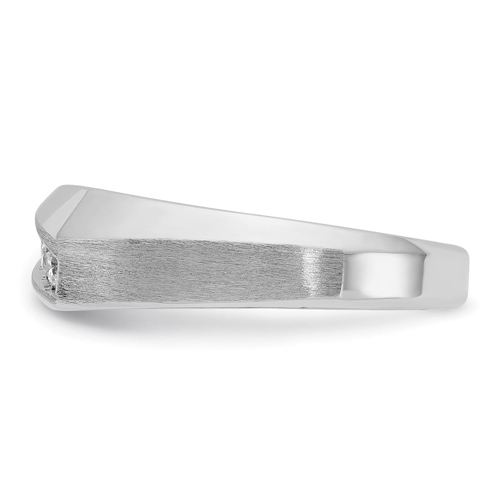 IBGoodman 14k White Gold Men's Polished and Satin 5-Stone 1/4 Carat AA Quality Diamond Ring