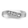 IBGoodman 14k White Gold Men's Polished and Satin 5-Stone 1/4 Carat AA Quality Diamond Ring