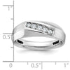 14k White Gold IBGoodman Men's Polished & Satin 5-Stone Ring Mounting