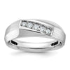 IBGoodman 14k White Gold Men's Polished and Satin 5-Stone 1/4 Carat AA Quality Diamond Ring
