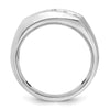 IBGoodman 14k White Gold Men's Polished and Satin 5-Stone 1/2 Carat AA Quality Diamond Ring