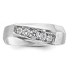 14k White Gold IBGoodman Men's Polished & Satin 5-Stone Ring Mounting