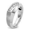 IBGoodman 14k White Gold Men's Polished and Satin 5-Stone 1/2 Carat AA Quality Diamond Ring