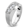 IBGoodman 14k White Gold Men's Polished and Satin 5-Stone 1 Carat AA Quality Diamond Ring