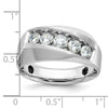 14k White Gold IBGoodman Men's Polished & Satin 5-Stone Ring Mounting