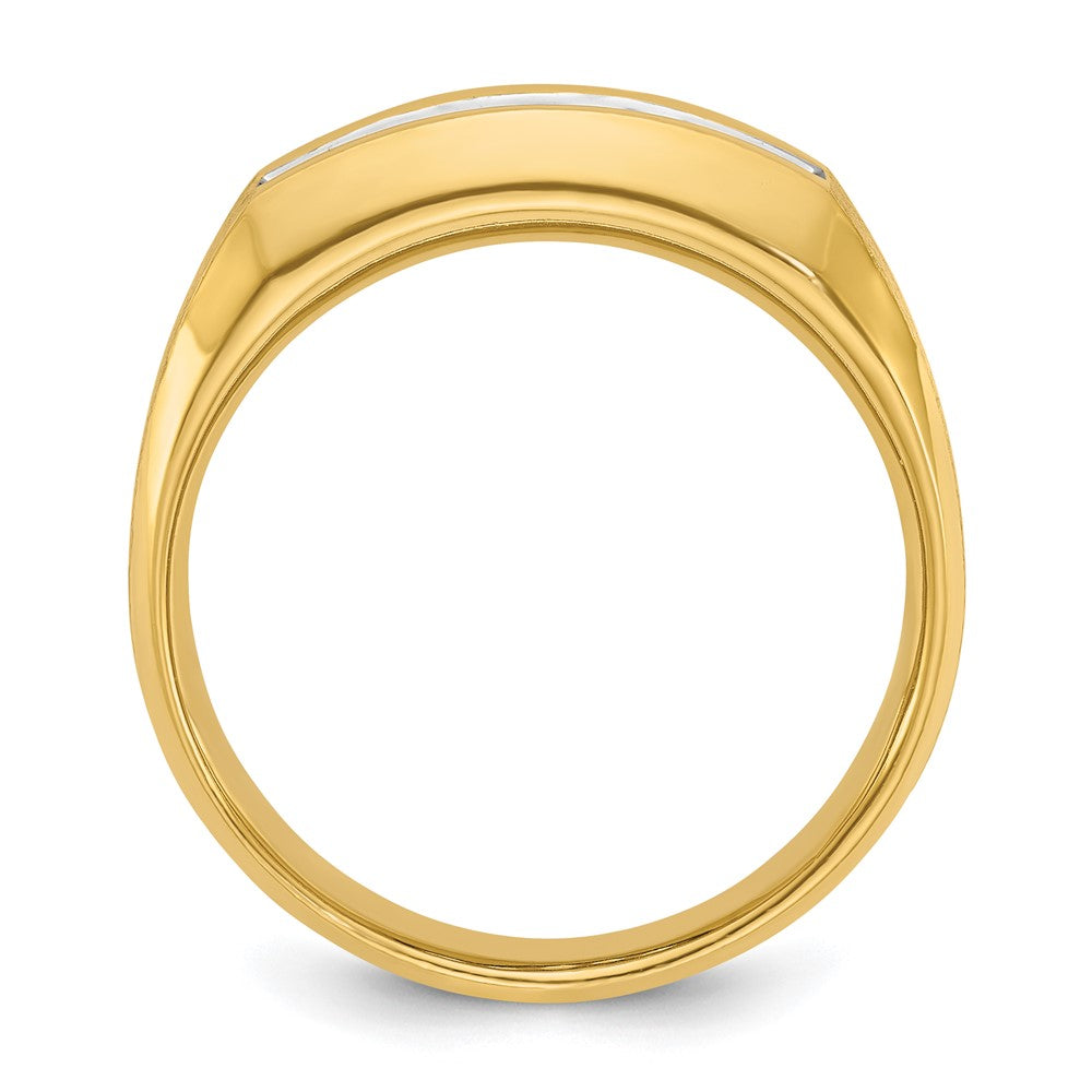 14k Men's Polished and Satin 5-Stone 1/2 Carat AA Quality Diamond Ring