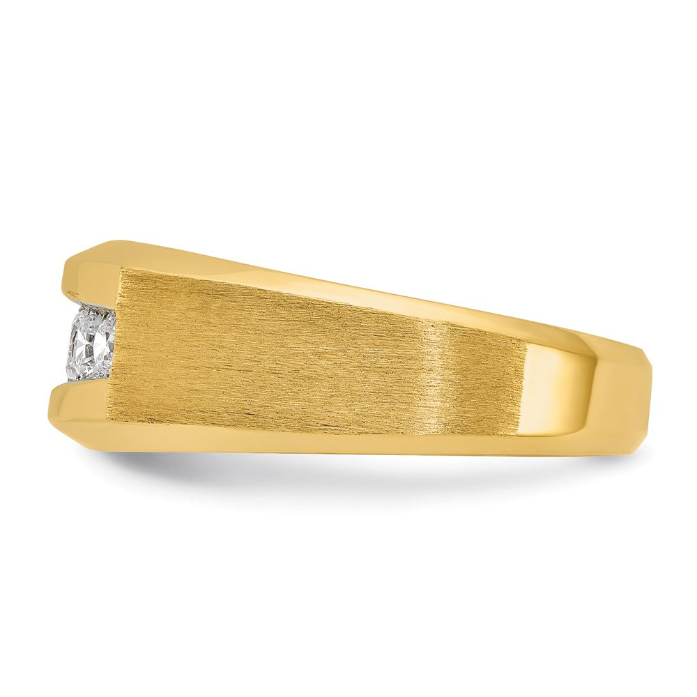 14k Men's Polished and Satin 5-Stone 1/2 Carat AA Quality Diamond Ring