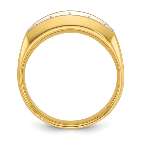 14k IBGoodman Men's Polished and Satin 5-Stone Ring Mounting