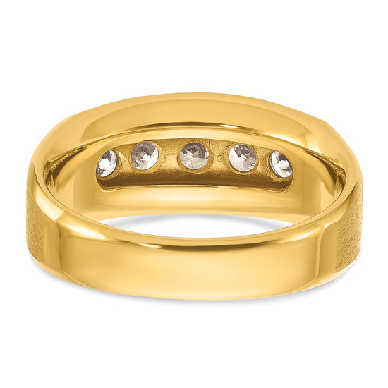 14k IBGoodman Men's Polished and Satin 5-Stone Ring Mounting